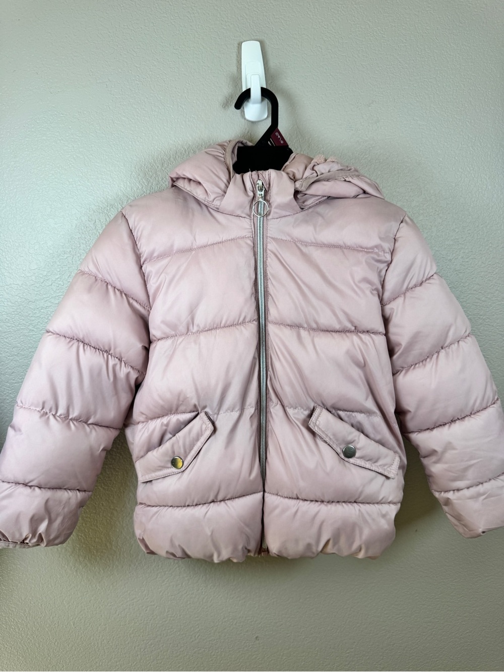 H&M Kids Hooded Puffer Jacket - Pale Pink